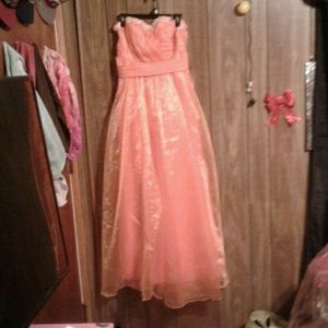 Long orange formal dress